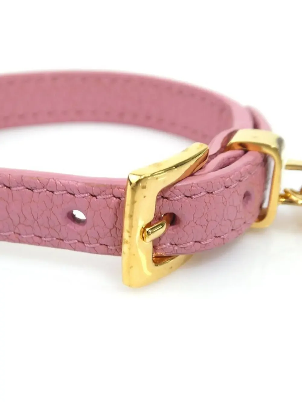 Auth Miumiu Bracelet Pink/Gold #302825M10B
